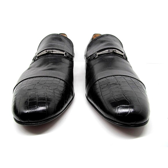 C A Anthony Italy Mens Black Leather Captoe Horsebit Loafers Size US 13 EUR 46 - Picture 2 of 16